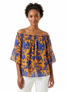 H&M ($38) Bell Sleeve Off Shoulder Floral Blouse - PTP 23